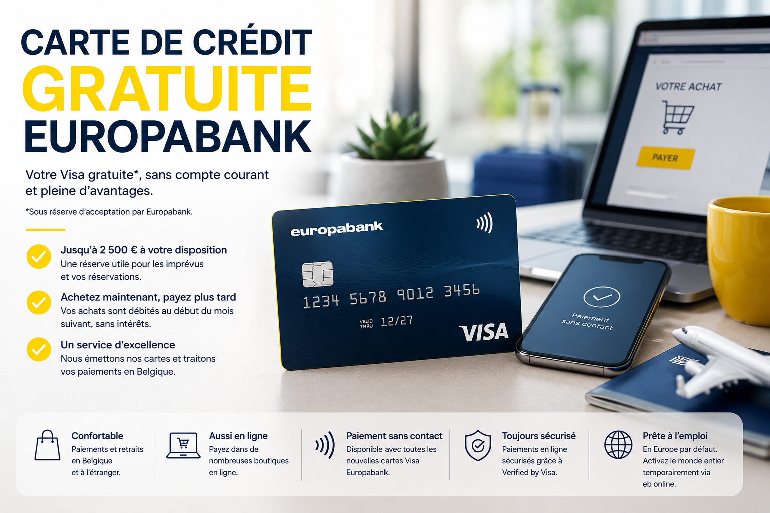 Carte de crédit gratuite Europabank : comment fonctionne cette Visa en Belgique ?