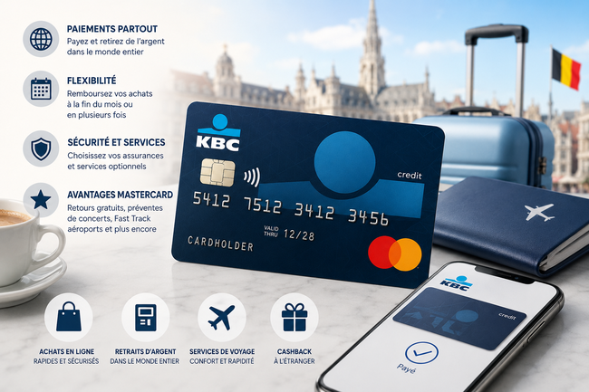 KBC Credit Card en Belgique : avantages, paiements et services Mastercard
