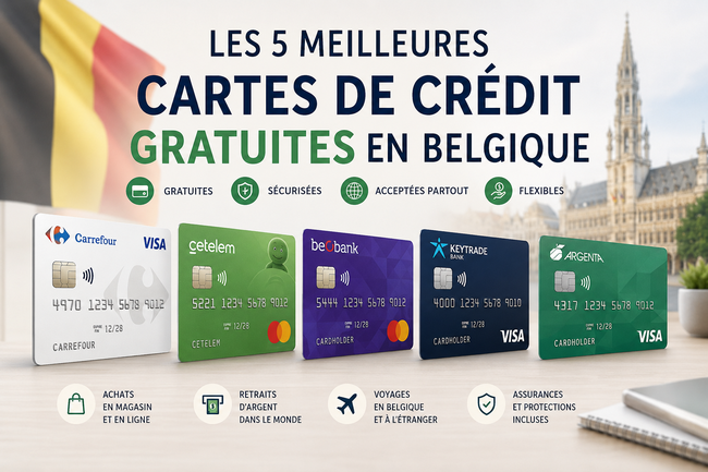 Les 5 meilleures cartes de crédit gratuites en Belgique en 2026