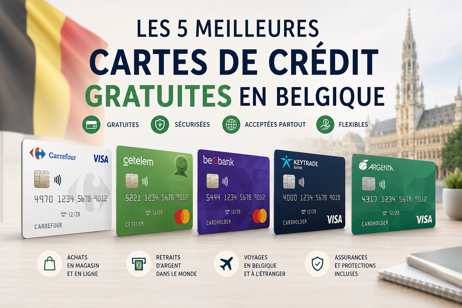 Les 5 meilleures cartes de crédit gratuites en Belgique en 2026